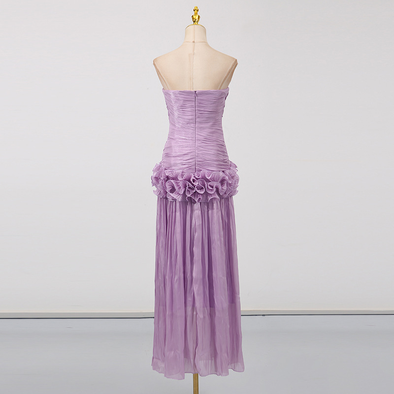 Long France style dress summer splice formal dress for women