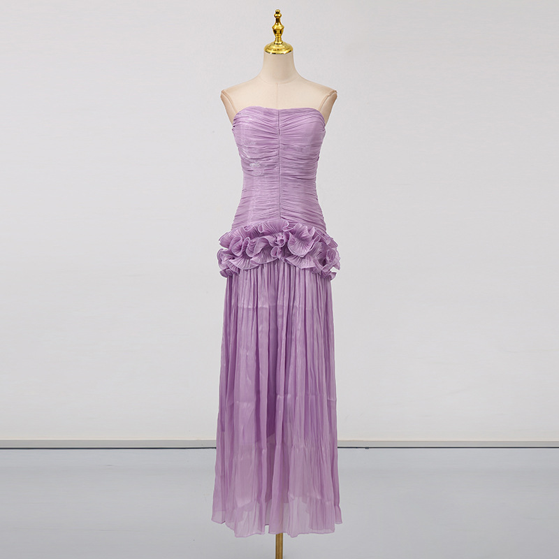 Long France style dress summer splice formal dress for women