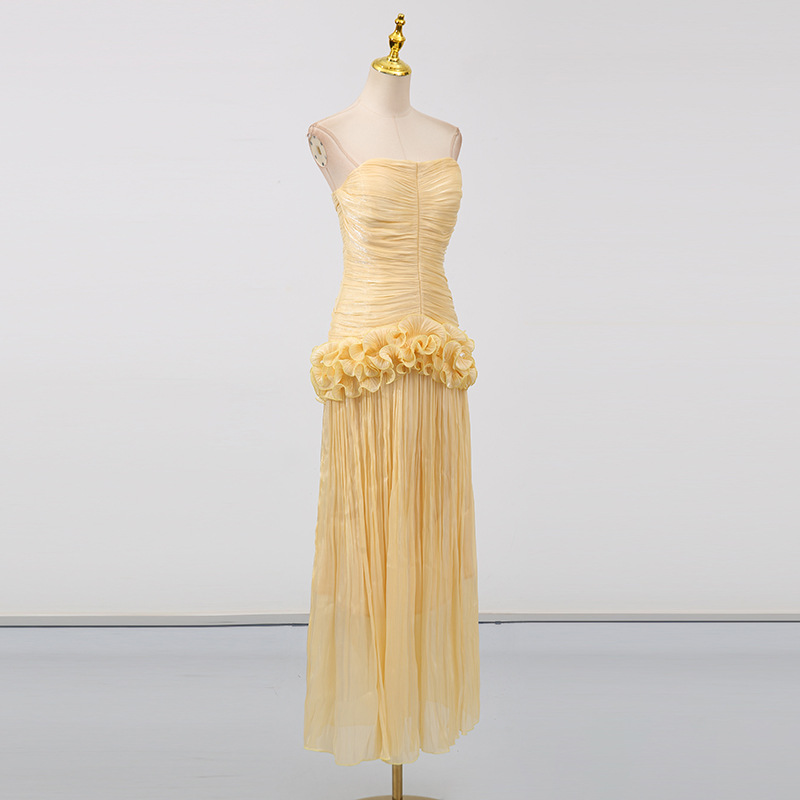 Long France style dress summer splice formal dress for women