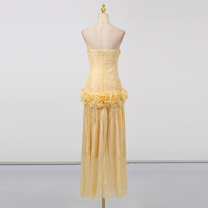 Long France style dress summer splice formal dress for women