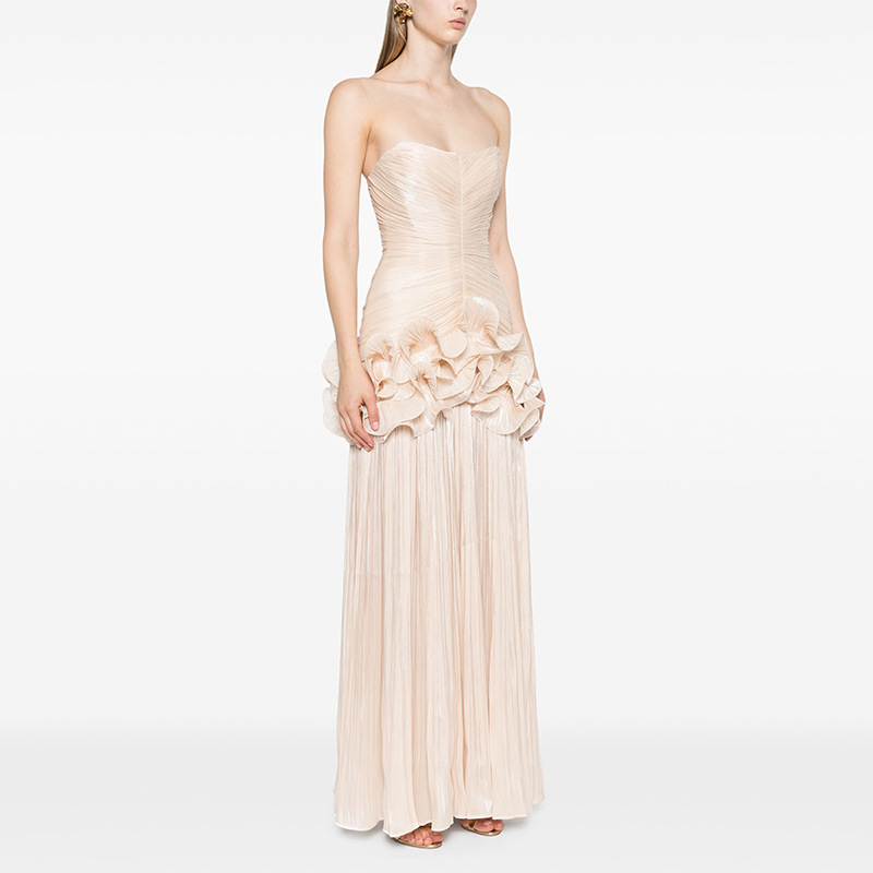 Long France style dress summer splice formal dress for women