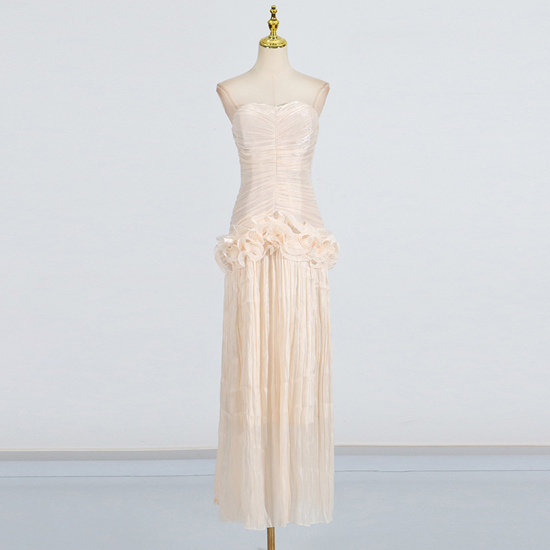 Long France style dress summer splice formal dress for women