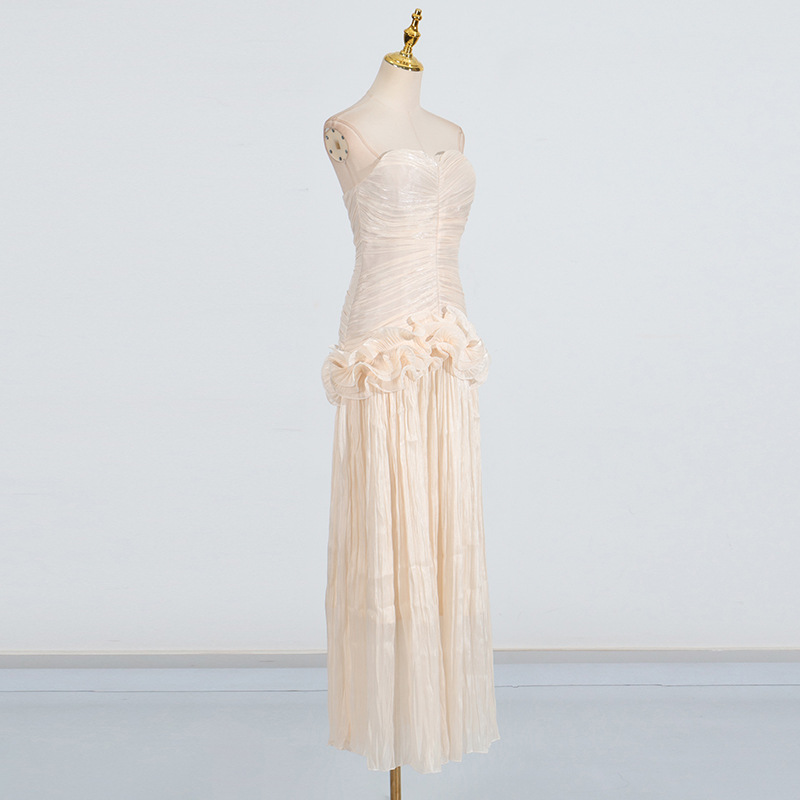 Long France style dress summer splice formal dress for women