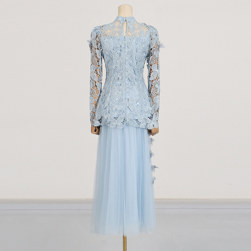 Long gauze skirt ladies summer tops 2pcs set for women