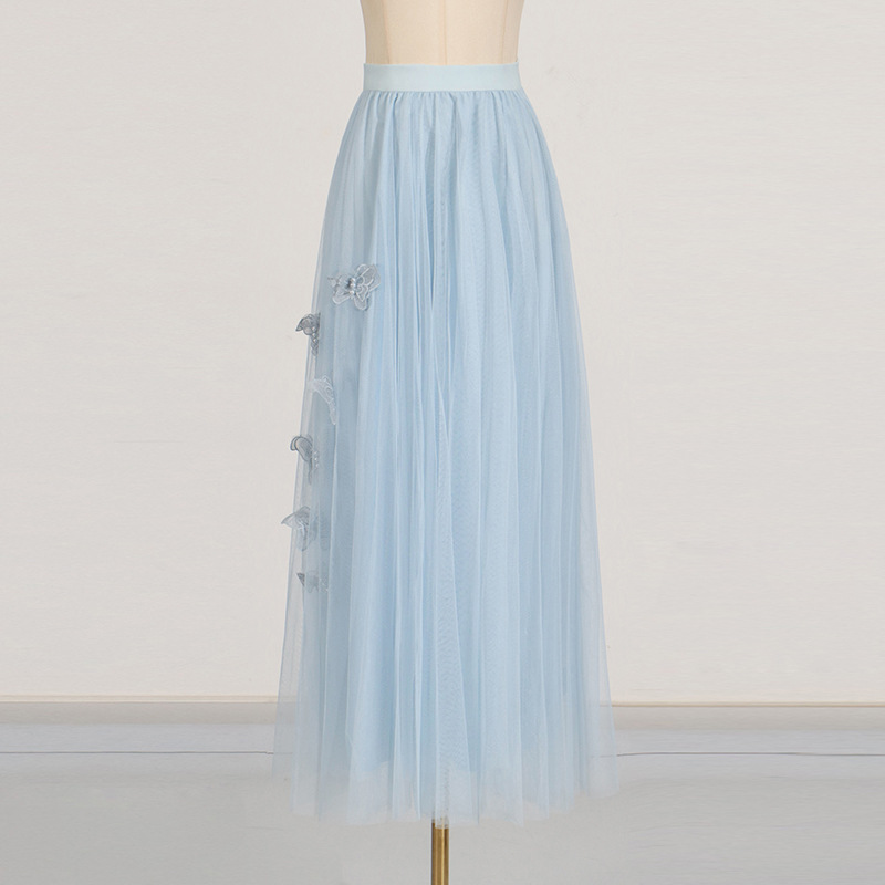 Long gauze skirt ladies summer tops 2pcs set for women