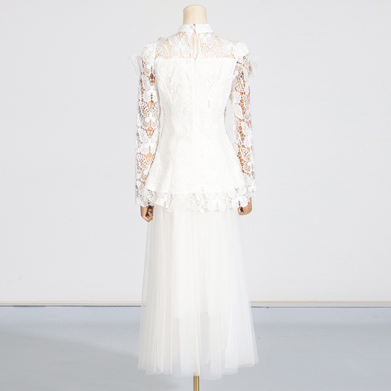 Long gauze skirt ladies summer tops 2pcs set for women