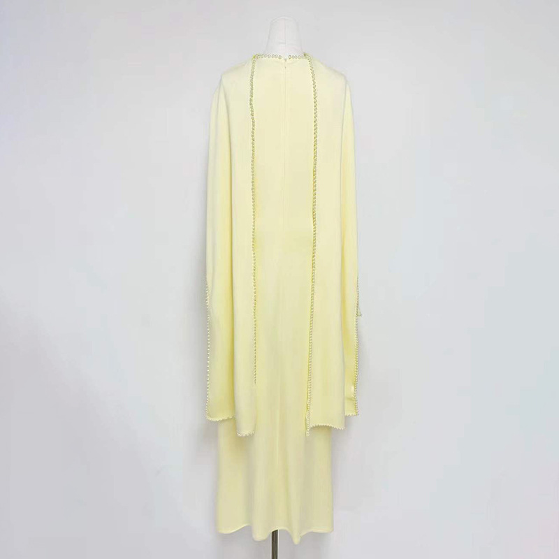 Long sleeve tender France style shawl slim long dress
