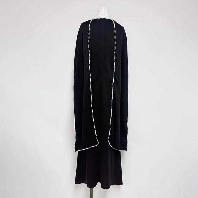 Long sleeve tender France style shawl slim long dress