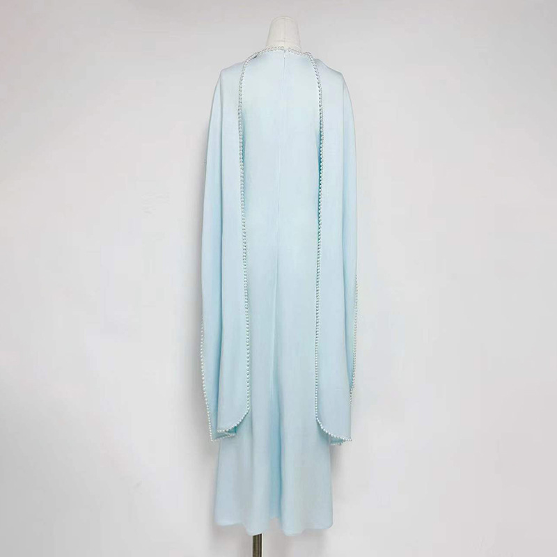 Long sleeve tender France style shawl slim long dress