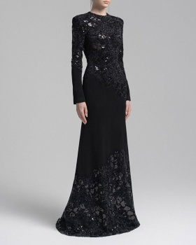 Elegant embroidery mermaid dress retro slim long dress for women