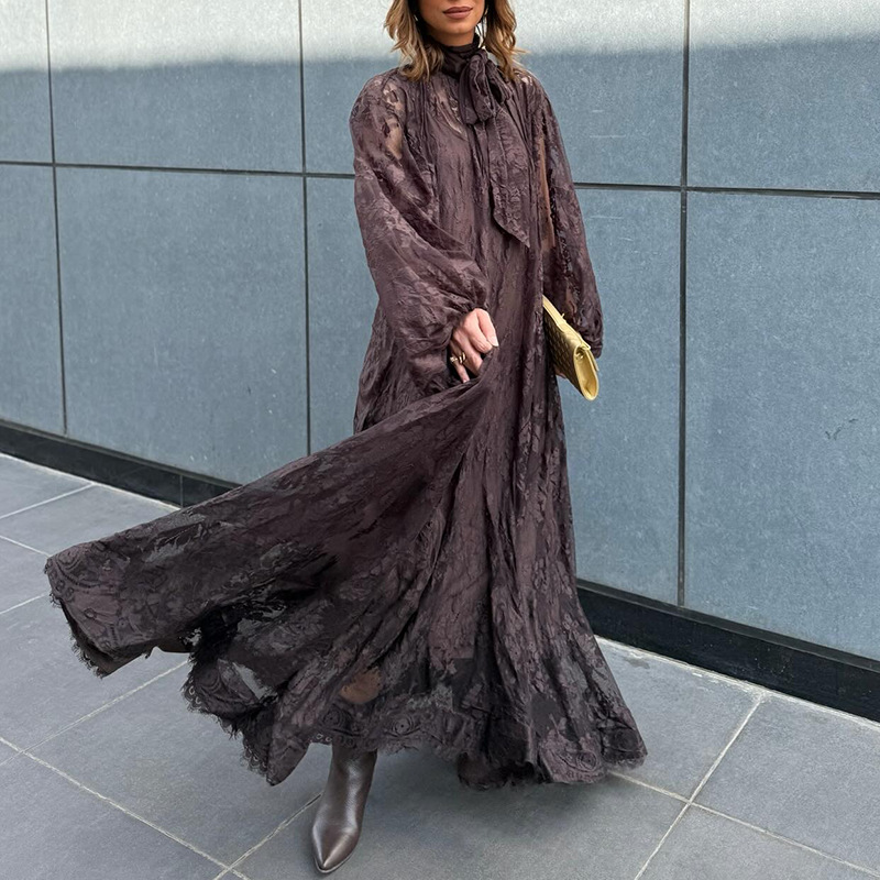 Loose fashion long dress summer long sleeve dress