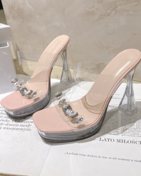 Thick lady high-heeled shoes France style sandals for women