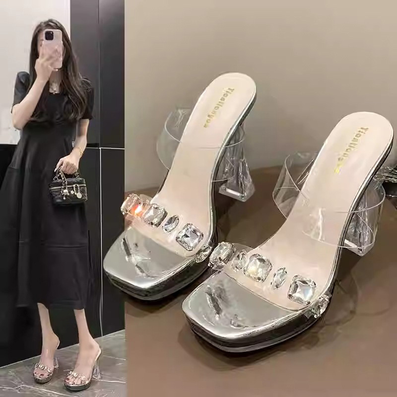 Thick lady high-heeled shoes France style sandals for women