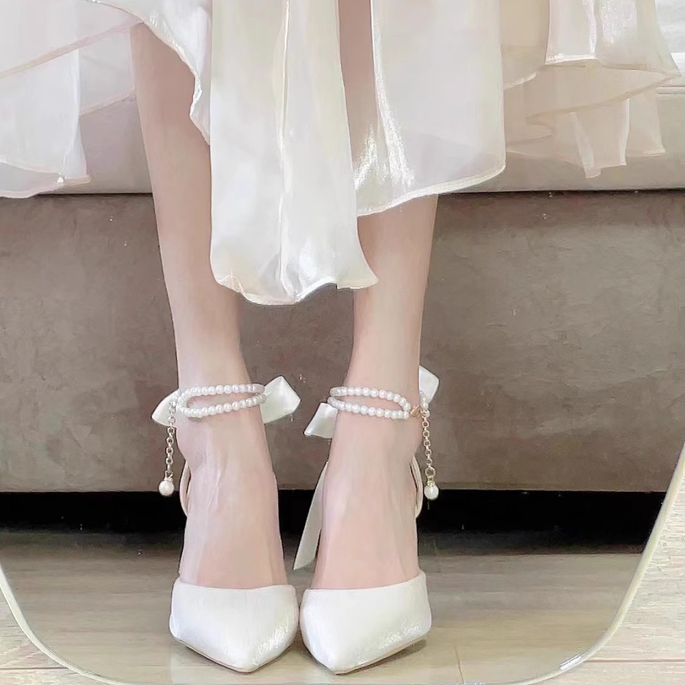 Black bow shoes temperament sandals for women