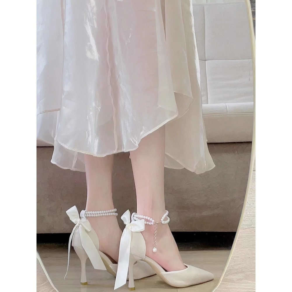 Black bow shoes temperament sandals for women