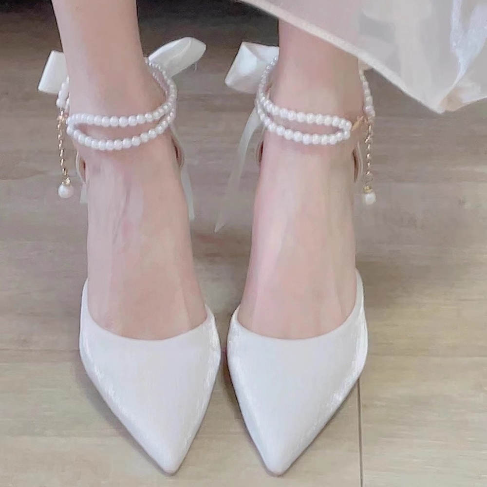 Black bow shoes temperament sandals for women