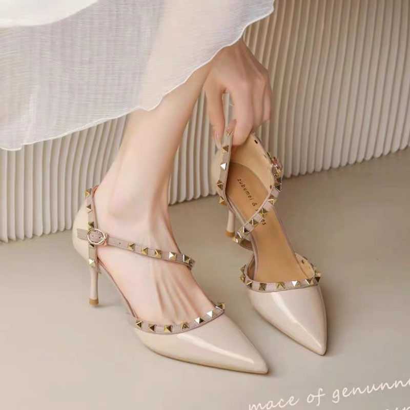 Summer rhinestone high-heeled hasp sandals for women