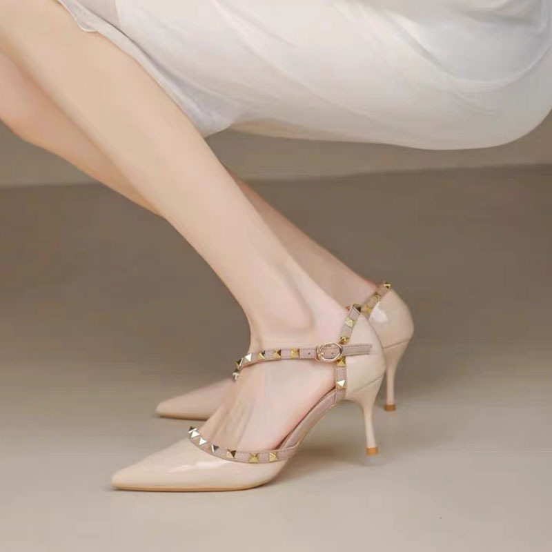 Summer rhinestone high-heeled hasp sandals for women