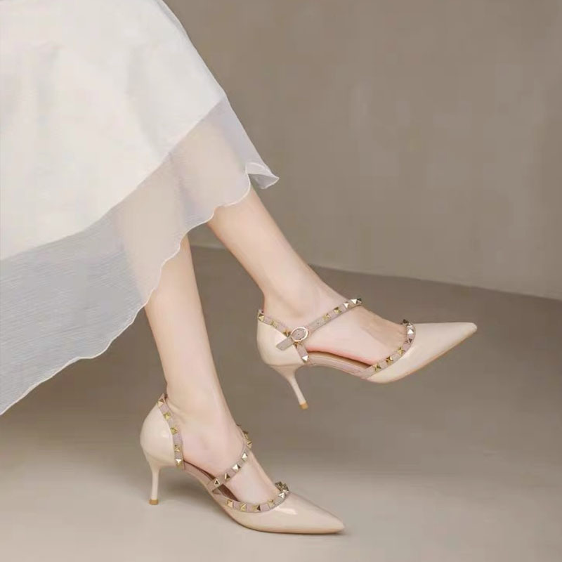 Summer rhinestone high-heeled hasp sandals for women