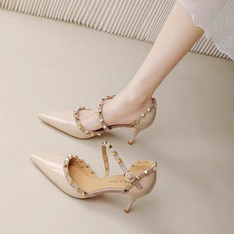 Summer rhinestone high-heeled hasp sandals for women