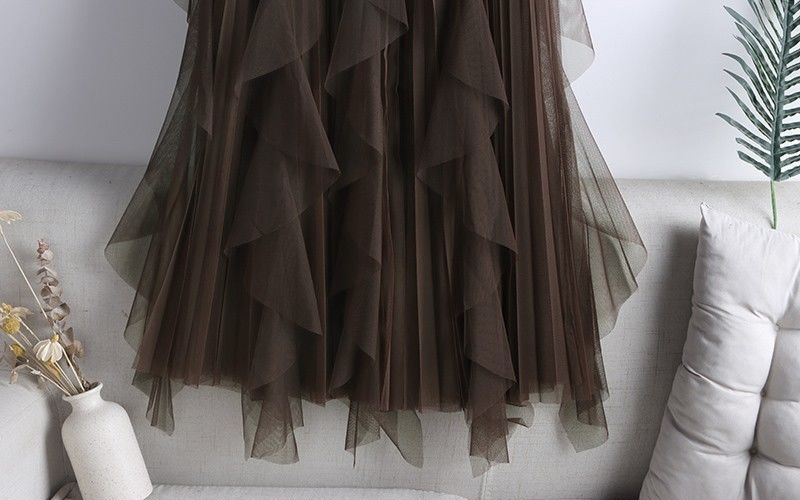 Long big skirt spring high waist splice skirt for women