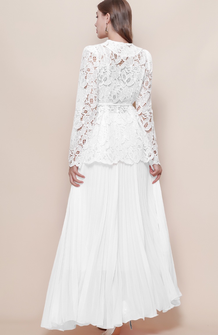 Inside the ride lace shirt slim sling skirt 3pcs set