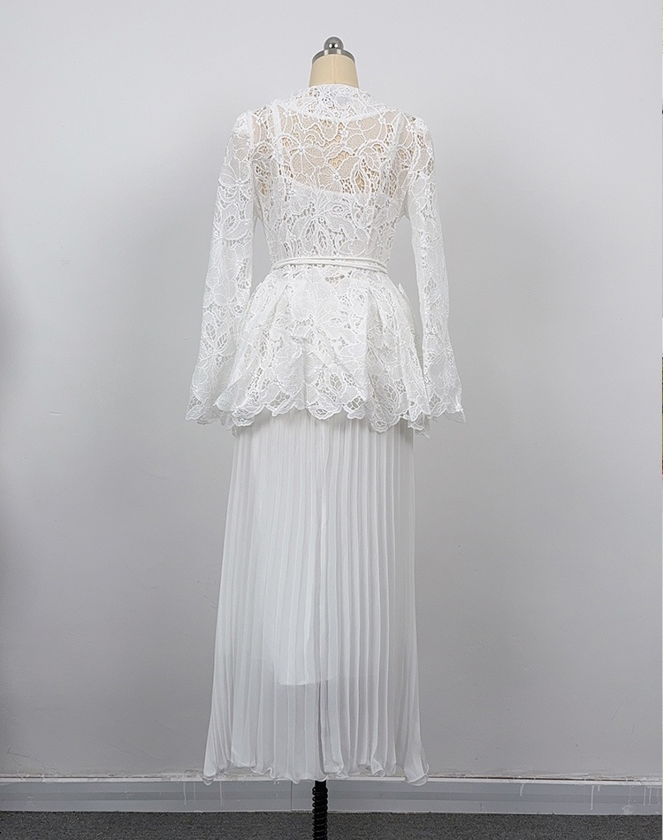 Inside the ride lace shirt slim sling skirt 3pcs set