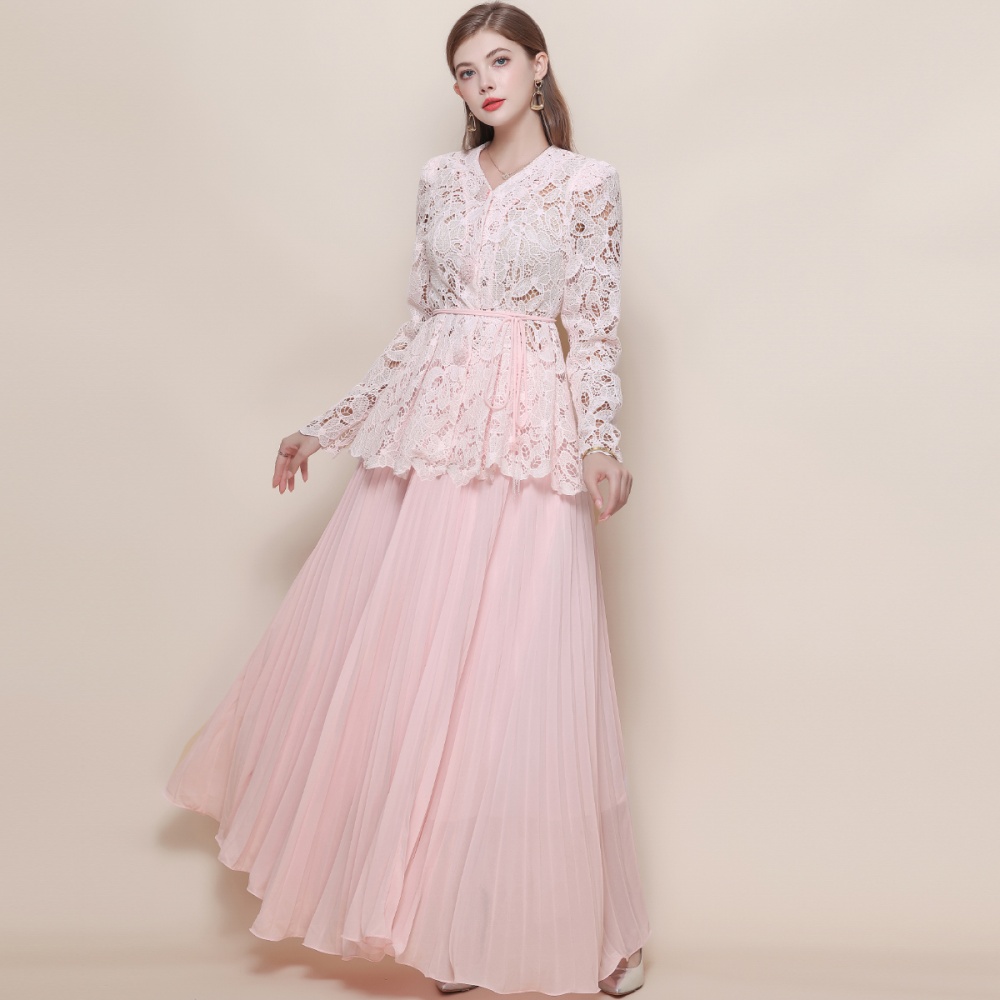 Slim inside the ride skirt high waist shirt 3pcs set for women