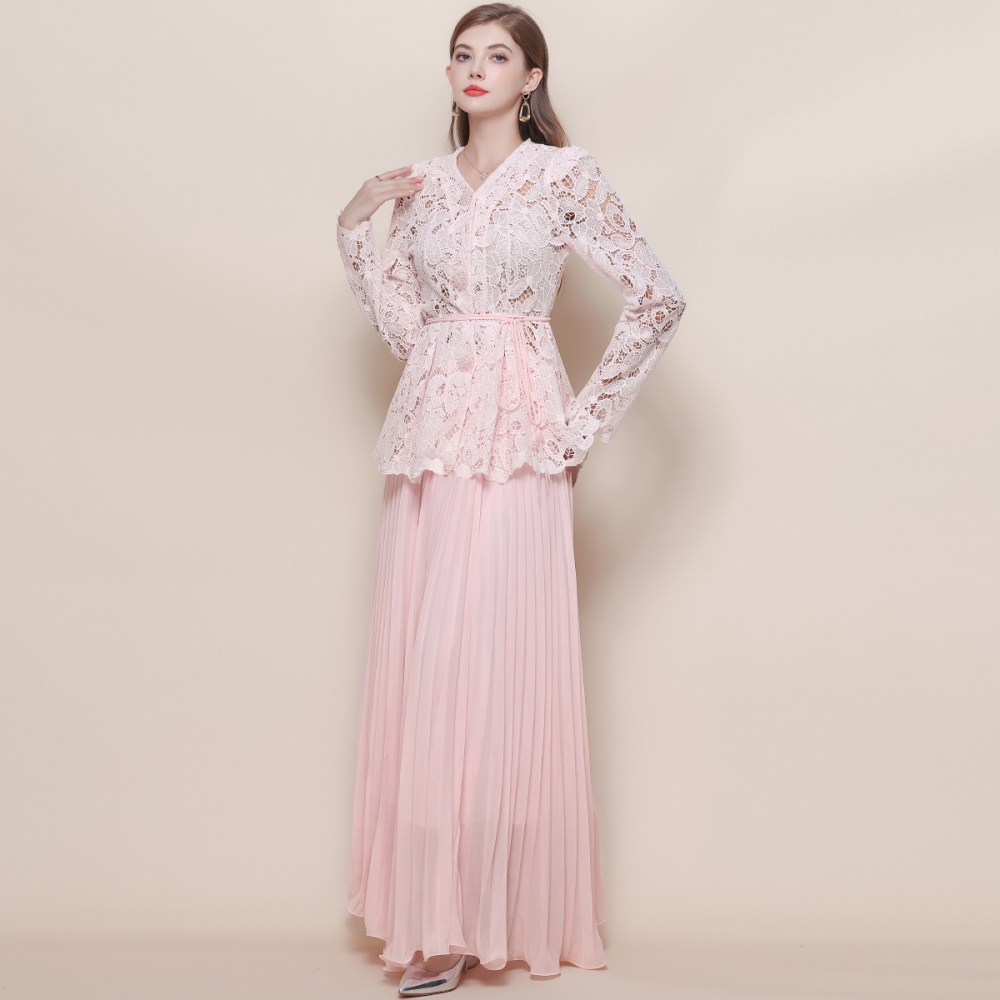 Slim inside the ride skirt high waist shirt 3pcs set for women