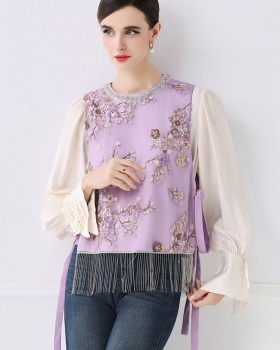Chinese style embroidery all-match small vest