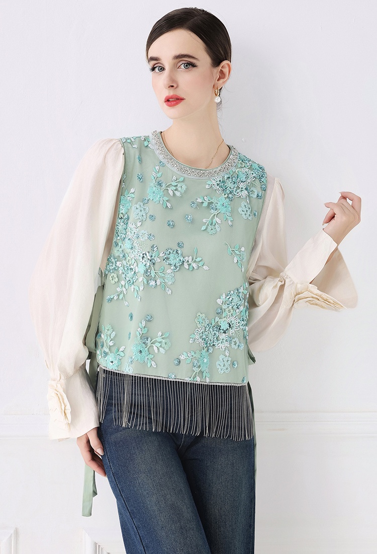Chinese style embroidery all-match small vest