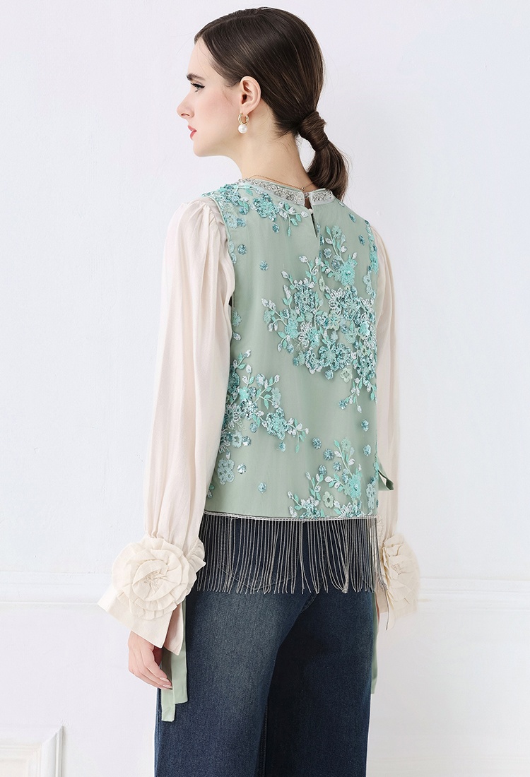 Chinese style embroidery all-match small vest