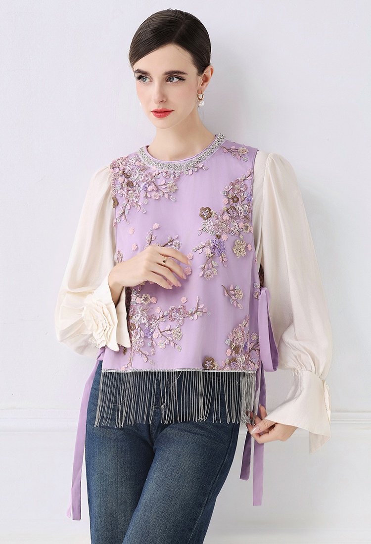 Chinese style embroidery all-match small vest