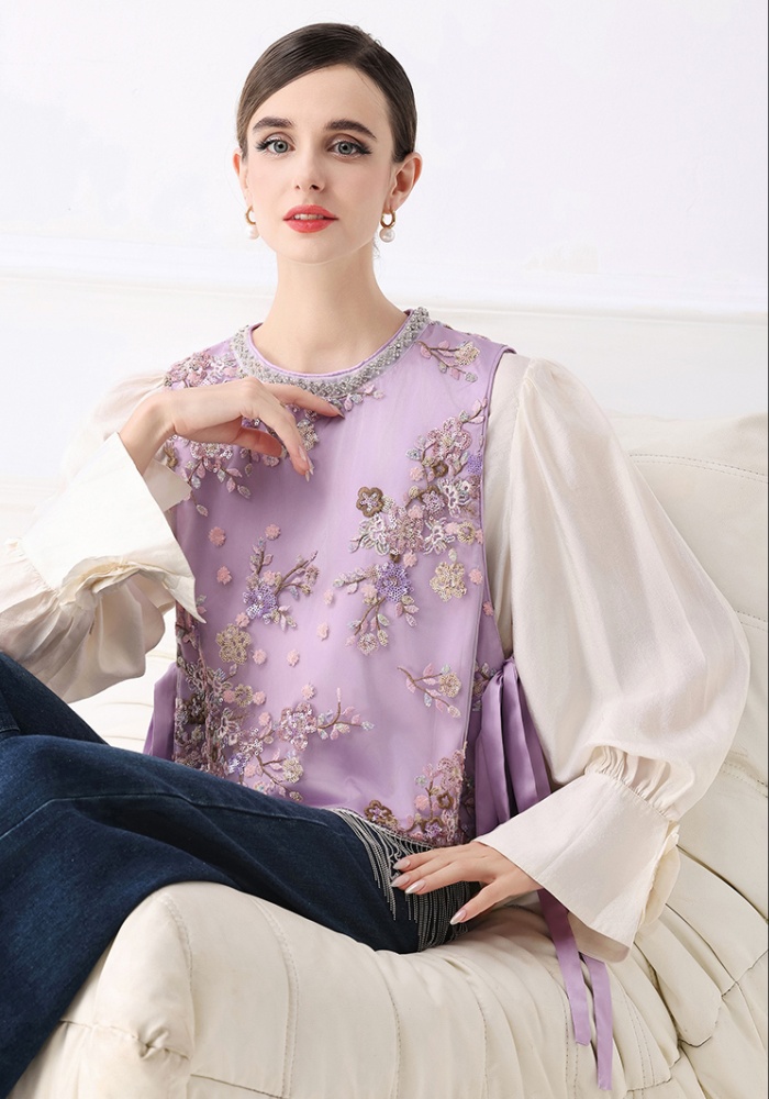 Chinese style embroidery all-match small vest