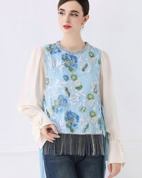 Chinese style all-match embroidery small vest