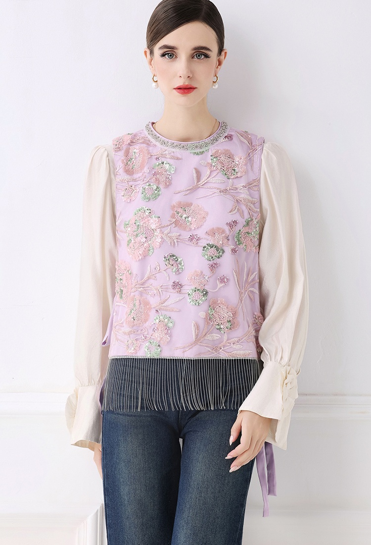 Chinese style all-match embroidery small vest