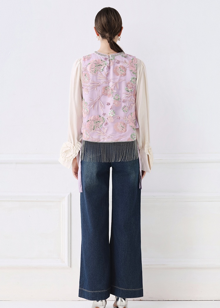 Chinese style all-match embroidery small vest