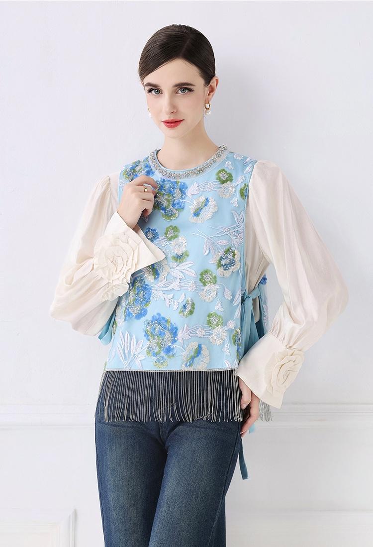 Chinese style all-match embroidery small vest