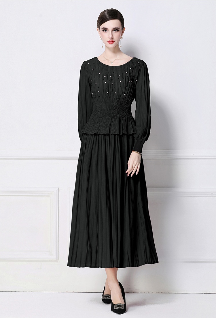 Pseudo-two beading Pleats Please dress