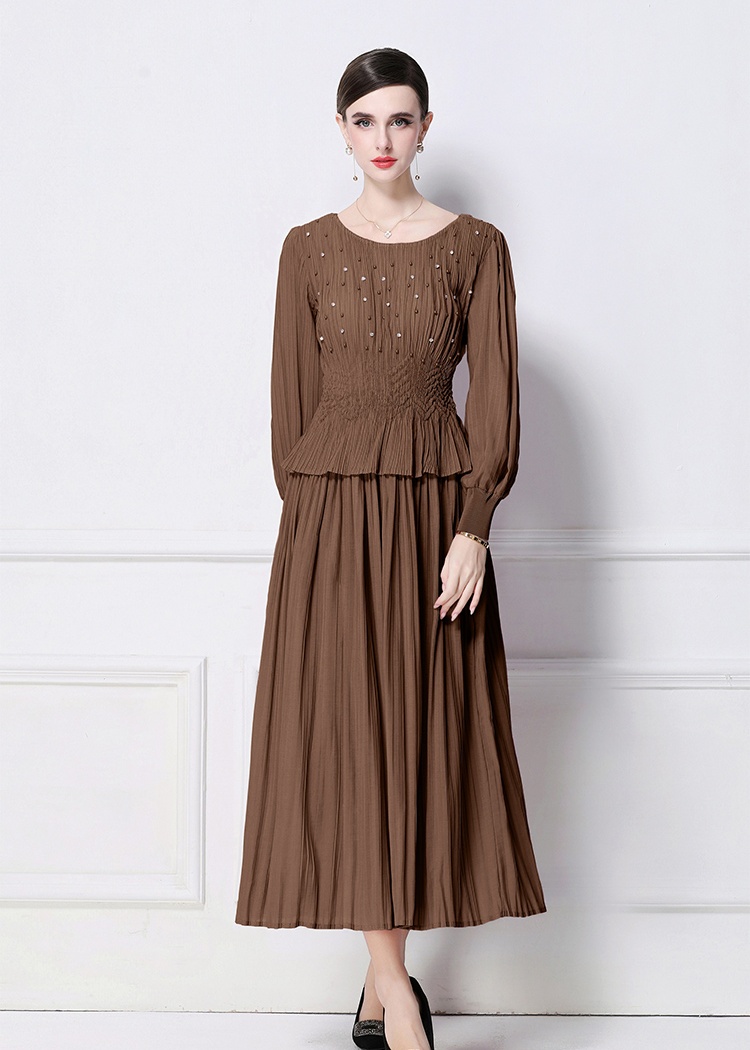 Pseudo-two beading Pleats Please dress