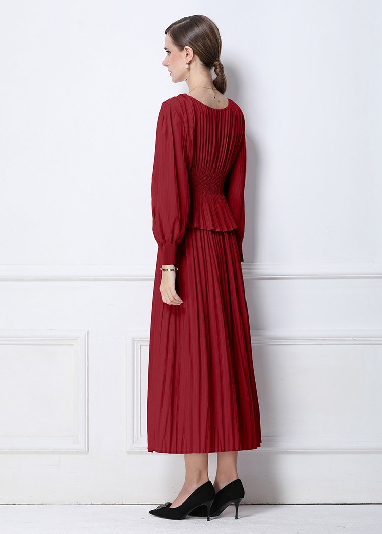 Pseudo-two beading Pleats Please dress