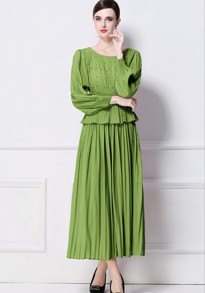 Pseudo-two beading Pleats Please dress