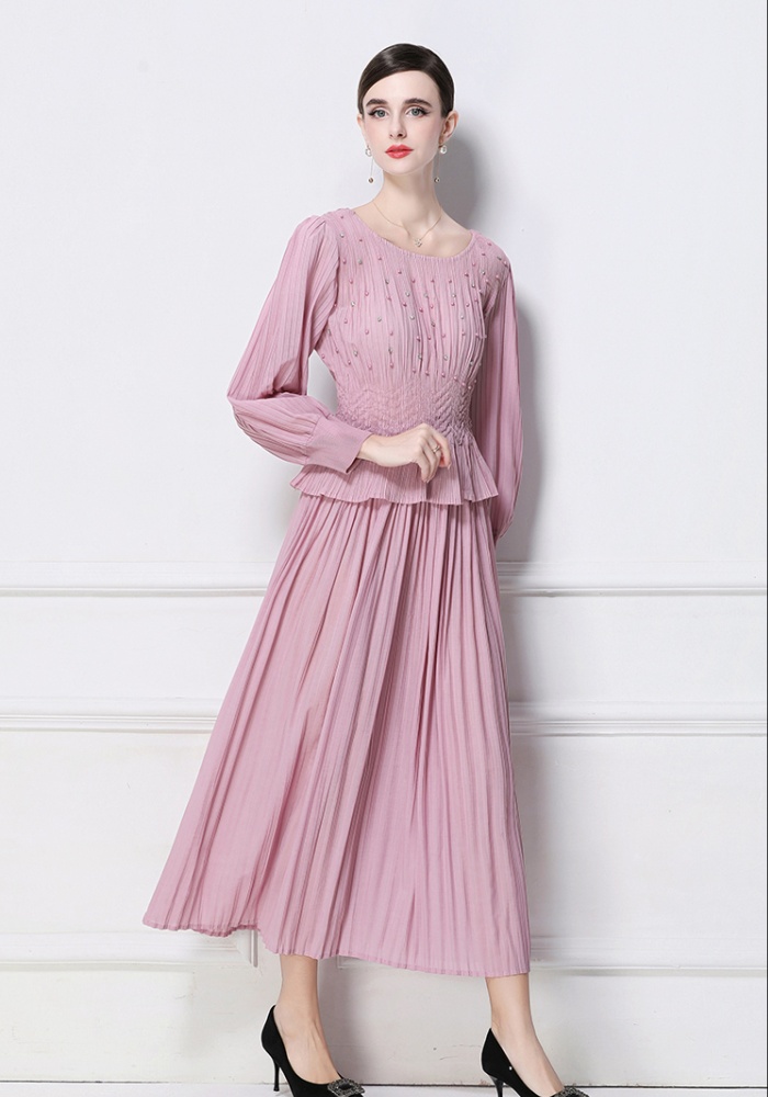 Pseudo-two beading Pleats Please dress