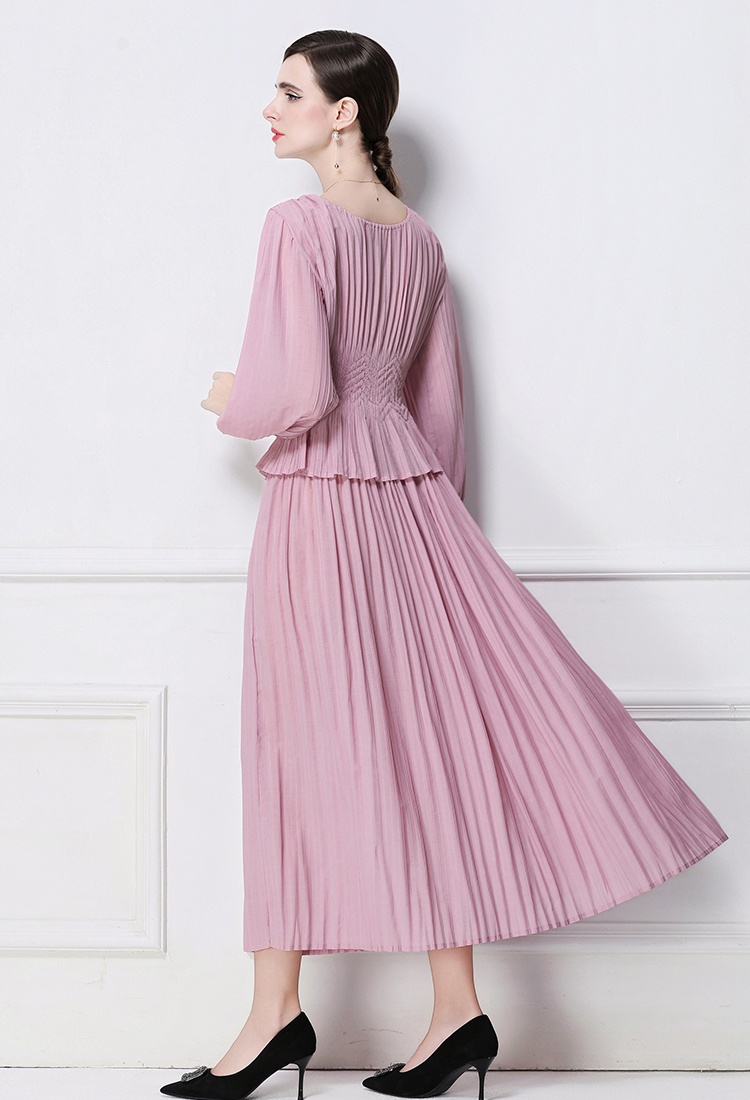 Pseudo-two beading Pleats Please dress