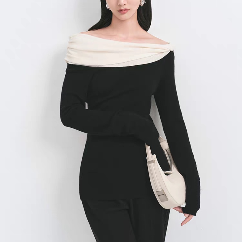 Long sleeve slim sweater niche tops for women
