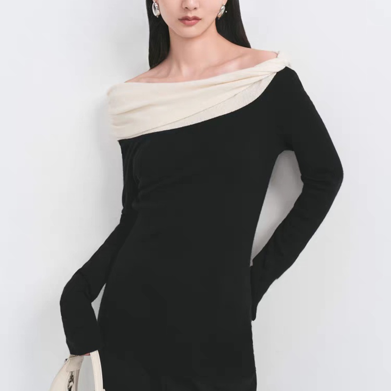 Long sleeve slim sweater niche tops for women