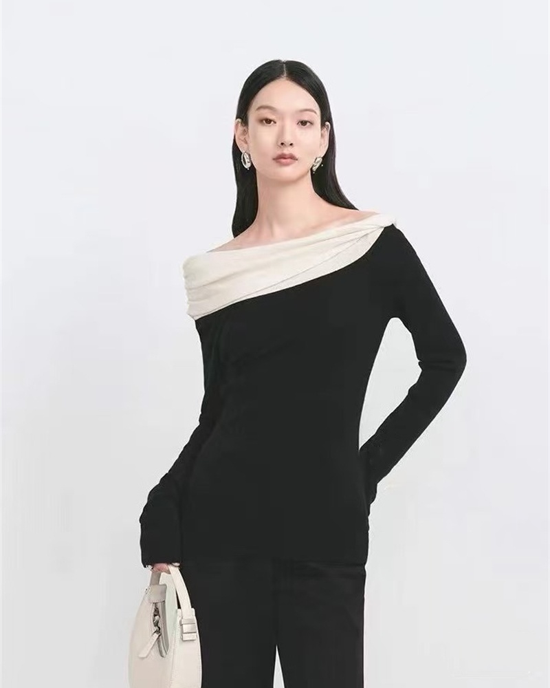 Long sleeve slim sweater niche tops for women