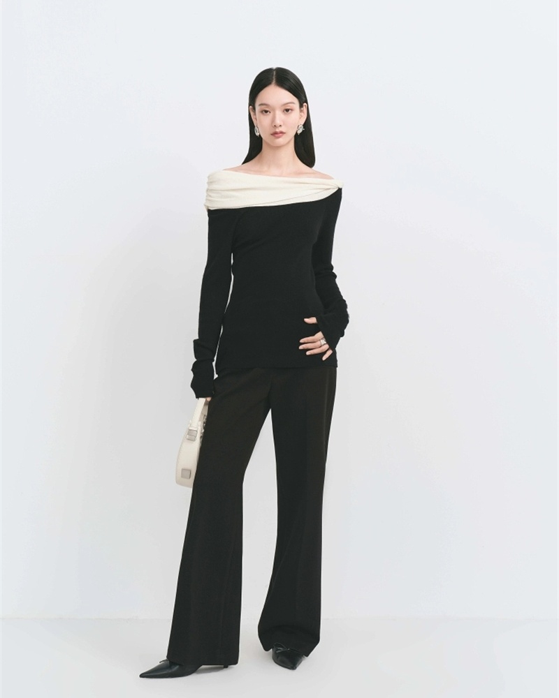 Long sleeve slim sweater niche tops for women