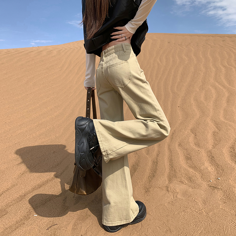Low-waist American style long pants wide leg flare pants