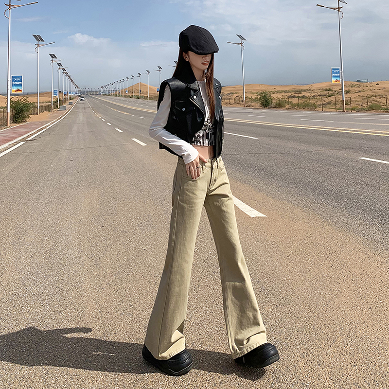Low-waist American style long pants wide leg flare pants